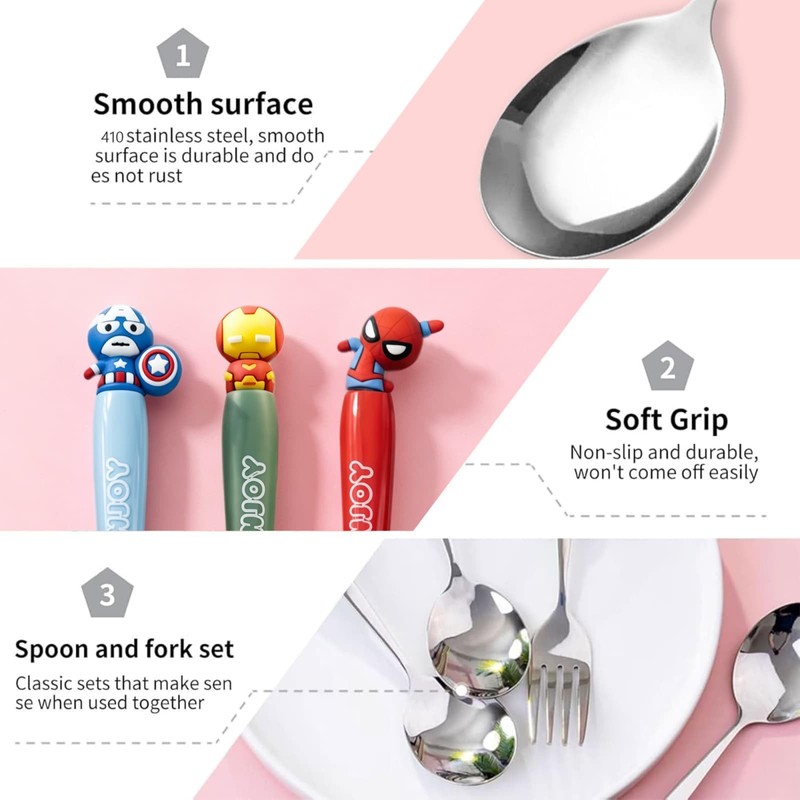 2 Pcs Cute Spider Utensils Set, Novelty Flatware with Cute