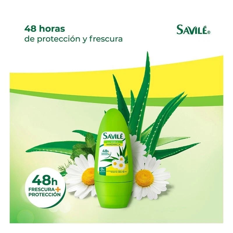 SAVILE 2X Savile Desodorante Roll On Sabila Manzanilla Antiperspirant Aloe