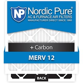 Nordic Pure 21x22x1ExactCustomM12+C-6 MERV 12 + Carbon AC Furnace Filter