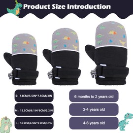 QKURT Kids Warm Gloves, Toddler Snow Mittens Fleece Lining Gloves Windproof Warm Gloves Winter Thermal Mittens