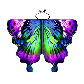 Andiwa Butterfly Costume Women, Fancy Dress Costume for Adults, Carnival Costume Women, Fancy Dress Costumes Girls Butterfly Accessories, Set of 3 with Headband Face Mask (Purple)