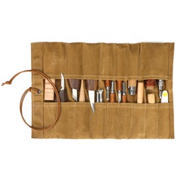 Tourbon Waxed Canvas Roll Up Pouch 15 Pockets Hand Tools Organiser Portable Screwdriver Wrench Storage Bag