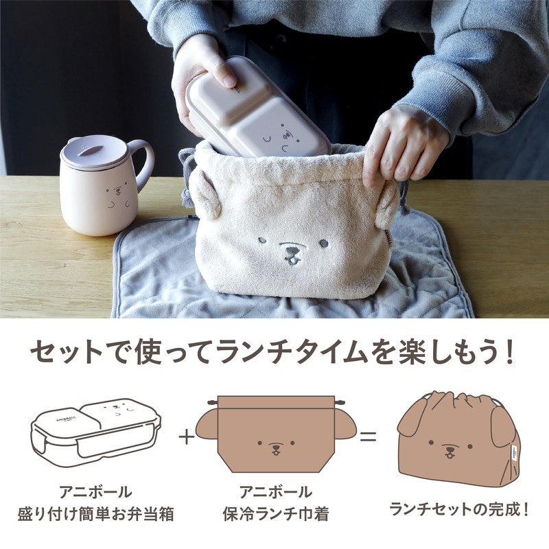 CBJAPAN Lunch Bag, Drawstring Type, Dog Ball, Capacity 0.4 gal