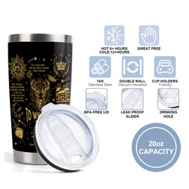 CWEGSJ Movie Fans Gift To Whatever End Kings Flame The Thirteen 20oz Stainless Steel Insulated Tumbler with Lid and Straw TOG Gift Book Lover Water Bottle (Tum-To Whatever End)