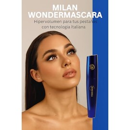 Terramar Milan Wondermascara, Máscara de Pestañas de Volumen Extremo, Negro Intenso, Larga Duración