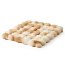 COZY KISS Faux Fur Chair Cover, Soft Waterproof Sofa Mat for Car Seat Protector, Liquid Pee Proof Pet Mat for Small Dog or Cat, Washable, Anti-Slip, Reversible, 59x59cm, Tie Dye Brown