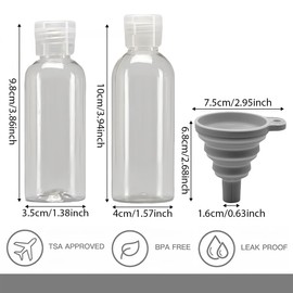 WUMZIRA Plastic Bottles for Filling, Bottles for Filling, Pack of 8 Empty Plastic Bottles for Filling, Empty Bottles for Filling, Reusable Plastic Smoothie