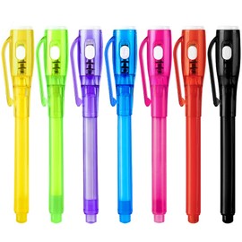 EODVICS EODVICS Invisible Ink Pens, Upgraded Spy Invisible Ink Pen with UV Light Magic Marker for Secret Message and Kids Christmas Goodies Bags Toy (7pcs)