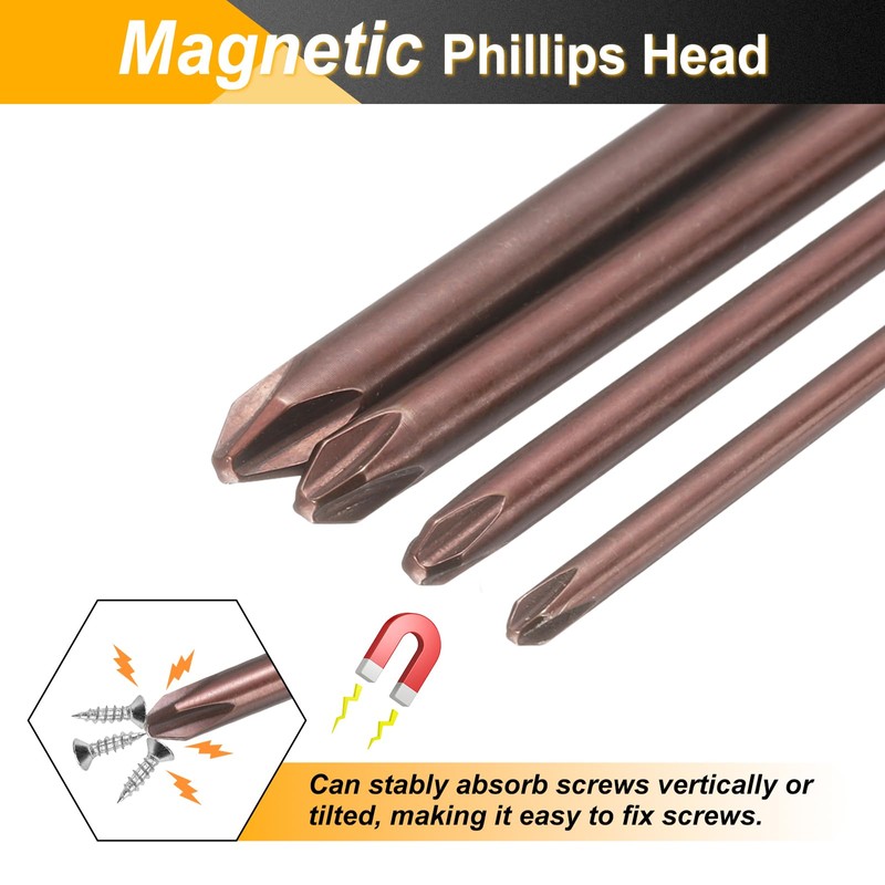 HARFINGTON 5pcs #2 Phillips Screwdriver Bit PH2 1/4" Hex Shank