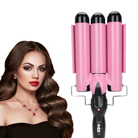 3 Barrel Curling Iron Wand,Curling Iron Curling Tongs, Adjustable Hair Curler Waver Crimper Hair Styling Tool for Long or Short Hair Styling (US 32mm)