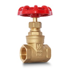 1/2" NPT Brass Gate Valve, Heavy Duty Female x Female Thread Manual Rotary Sluice Valve with Wheel Handle for Water, Oil, Gas, Industrial Plumbing, and HVAC Systems (1/2", DN15)