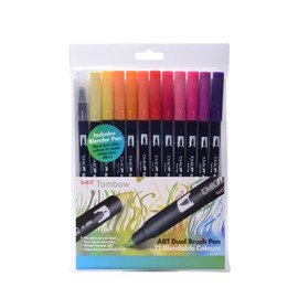Tombow ABT Dual Brush Pen includes Blender Pen - Sunset Colours (Pack of 12)