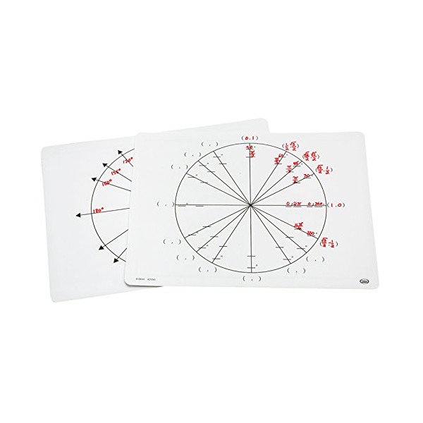 Didax Educational Resources Write-On/Wipe-Off Unit Circle Mats, Set of 10 Children's Mathematical Learning Aids