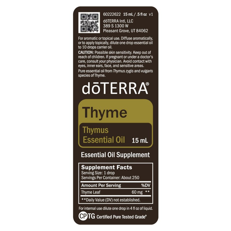 doTERRA - Thyme Essential Oil - 15 mL