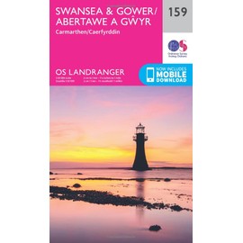 Swansea & Gower/Abertawe a Gŵyr Map | Carmathen/Caerfyrddin | Ordnance Survey | OS Landranger Map 159 | Wales | Walks | Cycling | Days Out | Maps | Adventure