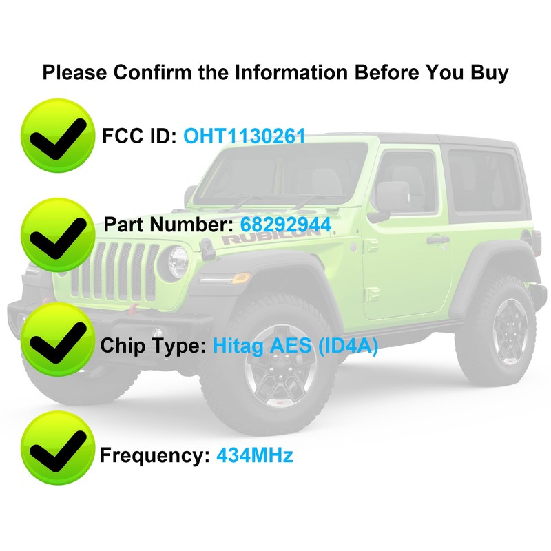 Smart Key for Jeep Wagoneer Gladiator 2018-2021，YIKEBALOG 4utton Proximity Remote