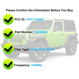 Smart Key for Jeep Wagoneer Gladiator 2018-2021，YIKEBALOG 4utton Proximity Remote Control Key Fob fit for Jeep Wagoneer Gladiator 2018-2021 OHT1130261