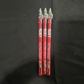 Ruby Kiss Lip Liner -Red & Black with Clear Application Tips Lipliner Makeup Cosmetic Smooth - Color: Brown