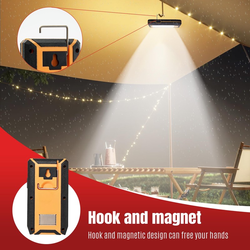 2-pack Magnetic Work Light, Rechargeable LED Flashlight, Portable Lights, 40w