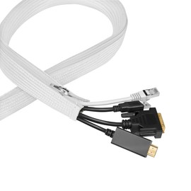LogiLink KAB0091 Cable Sleeve with Zip Diameter 50 mm Colour: White 5 m
