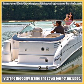 REPAIROCK Round Frame Bimini Top Storage Boot Cover Waterproof Boat Bimini Storage Bag Polyester Canvas Sun Resist Deep Blue 91"-96" Width Universal for 3 Bow 4 Bow Auto Replacement Parts