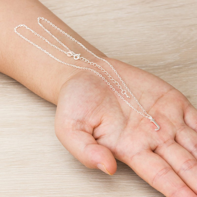 Philip Jones Sterling Silver Initial J Necklace