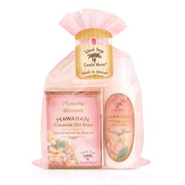 Island Soap & Candle Works, Soap and Lotion Organza Set, Plumeria