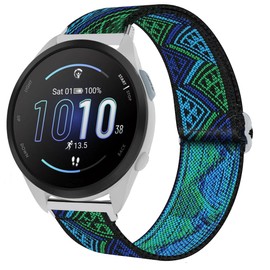 Blueshaweu for Garmin Forerunner 165 20mm Quick Release Stretch Elastics Nylon Adjustable Replacement Strap Accessories Compatible for Garmin vivoactive 5/Forerunner 165,245,55,645/venu (Blueprint)