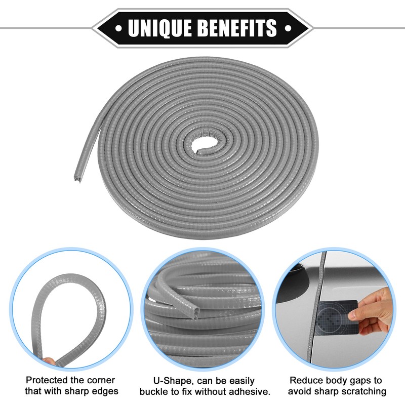 X AUTOHAUX Car Door Edge Guard, 16.4ft U Shape Rubber