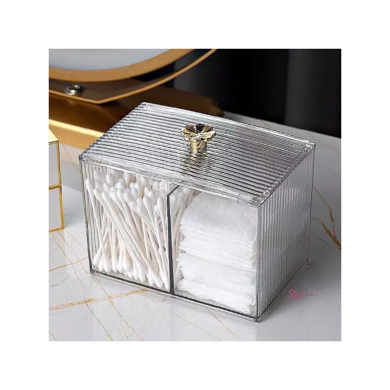 투명메이크업박스 화장솜케이스 면봉케이스 투명화장품정리cde609 Transparent Makeup Box Cotton Pad Case