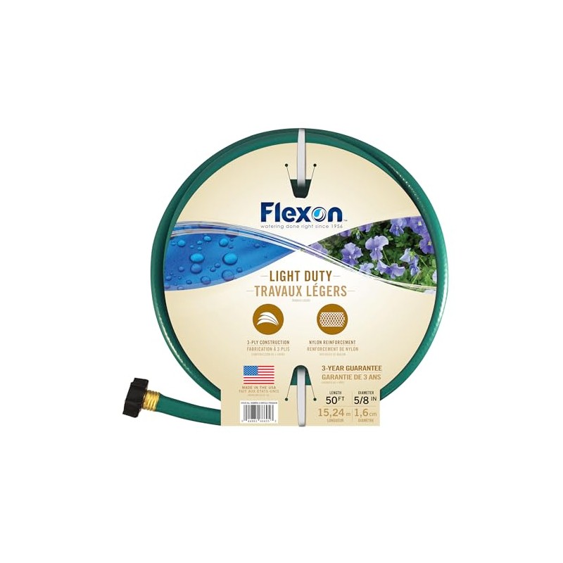 Flexon FR5850 5/8-Inch x 50-Foot 3-Ply Light Duty Garden Hose