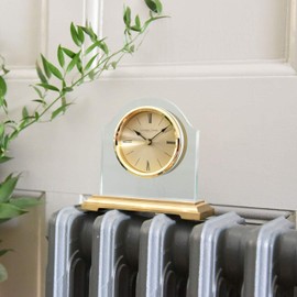 London Clock Gold Break Arch Mantel Clock, 14.5 x 15 x 6cm