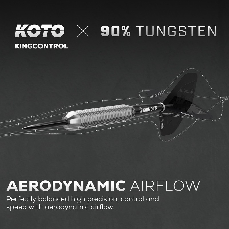 KOTO - Kingcontrol 90% Darts 22 Gram, Black, Darts Set