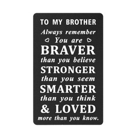 HYHYDHP To My Brother Gifts Wallet Card, Little Brother Inspirational Gifts Birthday Cards from Brother Sister, Christmas Presents Graduation Ideas