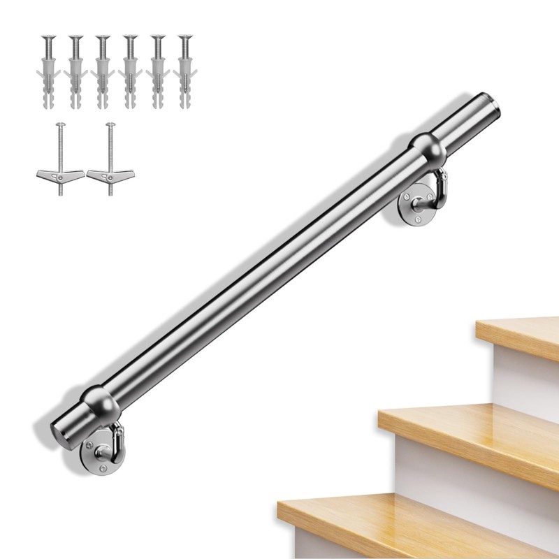 Stair Handrail Kit,3FT Heavy Duty Wall Mounted Railing System 304