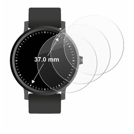 BROTECT Protective glass for wristwatches (circular, diameter: 37 mm) (pack of 3), protective film, tempered glass [extremely scratch-resistant, 9H, anti-fingerprint, Ul