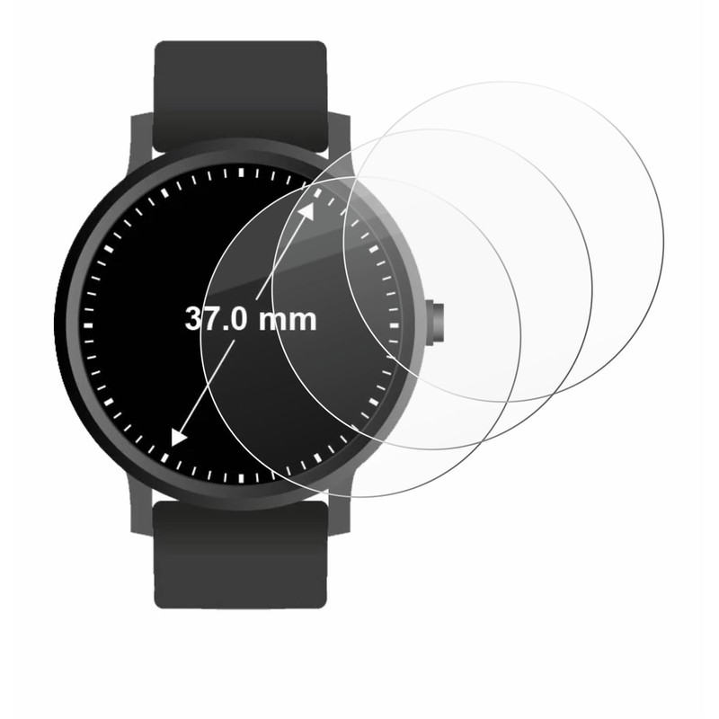 BROTECT Protective glass for wristwatches (circular, diameter: 37 mm) (pack