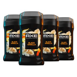 AXE Fine Fragrance Collection Deodorant Stick Black Vanilla with Orange + Sandalwood Essential Oils 4 Pack with 72H Freshness Aluminum-Free 3 oz