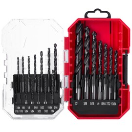 21PCS Cobalt Drill Bit Set, M35 Drill Bit Set with Titanium Aluminum Nitride Coated (TiAlN), for Hardened Metal, Stainless Steel, Cast Iron, Plastic, Wood (1/16" - 1/2")