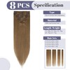 Clip-In Real Hair Extensions, 8-Piece Set, Remy Hair Soft