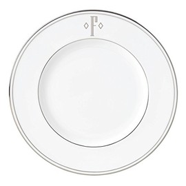 Lenox Federal Platinum Block Monogram Dinnerware Accent Plate, F