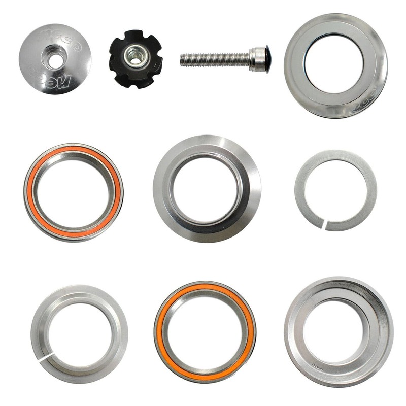 NECO 1" CNC Alloy Threadless 1 Inch Headset, Silver, NC2863