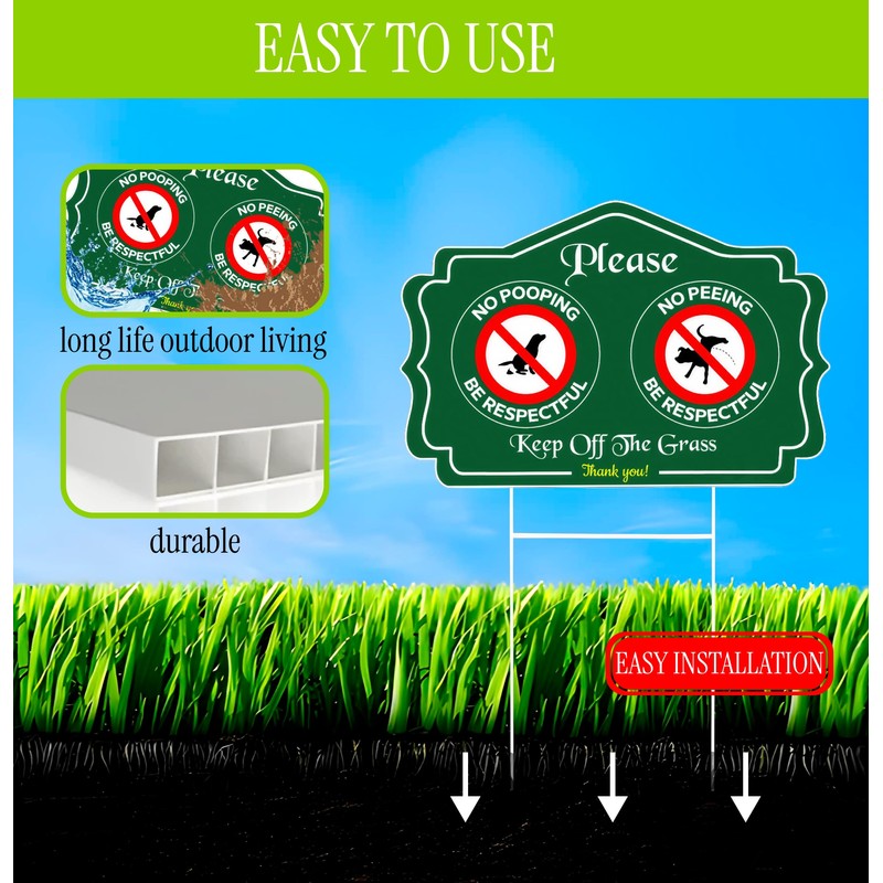 3 Pack 12x8 Inch Please Pack Keep Off Grass, Thank