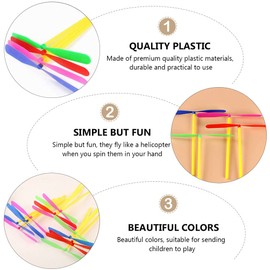 TOYANDONA 50pcs Plastic Flying Dragonfly Hand Rub Plastic Propeller Toys Copter Dragonfly Toy Flying Helicopter Toys