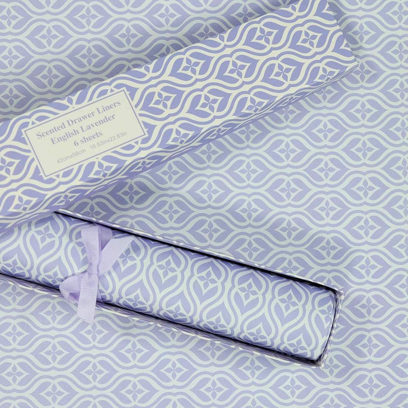 SCENTORINI Lavender Scented Drawer Liners, 6 Sheets Fragrant Paper Liners