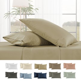 100% Egyptian Cotton Pillow Cases Queen Size - 2 Pcs, 1000 Thread Count Egyptian Cotton, Luxury Bed Pillow Covers, Suitable for Home,Hotels, Hospital Use, 20x26, Linen