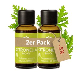 Heldengrün® Organic Citronella Oil [100% Natural] Real Citronella Oil - Citrus, Refreshing & Fresh - Citronella Oil - Citronella Essential Oil - 2 x 30 ml