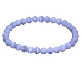 Keleny Natural White Gypsum Selenite 6mm Round Beads Gemstones Crystal Stretch Bracelet 7 Inch Unisex