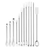 12Pcs Laboratory Spatula 304 Stainless Steel Multifunctional Sampling Scoop Experiment