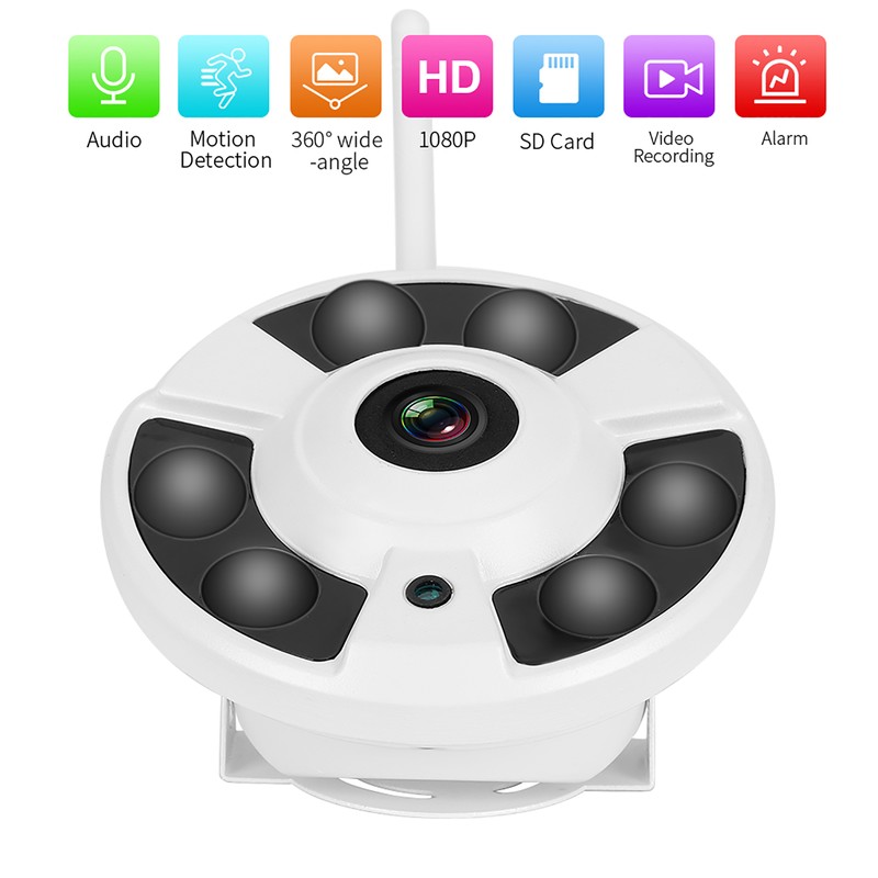IP Fisheye Camera 360 Panoramic Surveillance IR Wifi 1080P 110‑240V